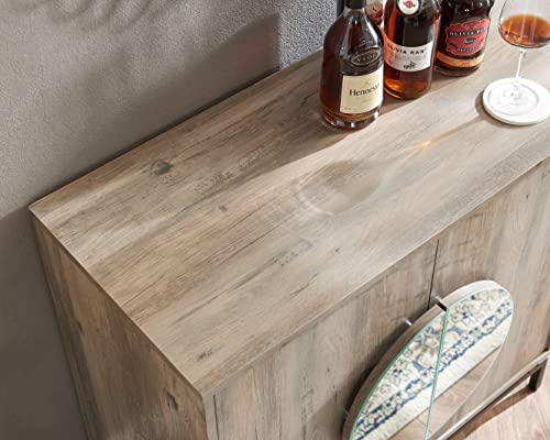 Home Source Grey Wash Console Bar Cabinet With Half Moon Handles #TOP6