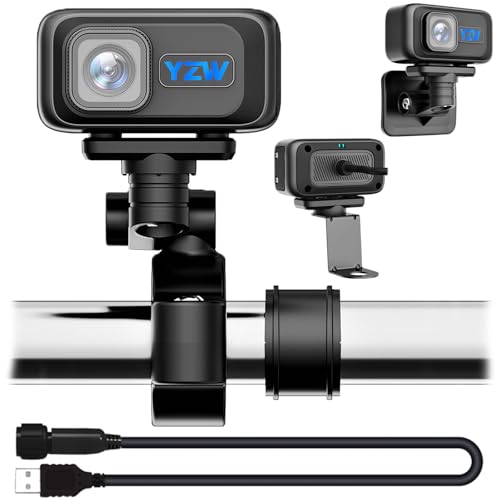 YZW MT100 Motorcycle Camera, 2K Motorcycle Dash Cam, Bike Camera for Handlebar with 140° Wide Angle, IP67 Waterproof, Loop & Emergency Recording, 3 Brackets, for Different Bicycle, Mountain, Road Bike