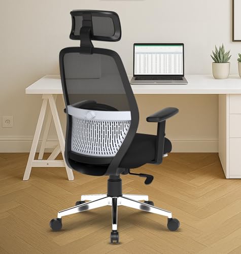 Da URBAN® Florida Office Chair,High Back Mesh Ergonomic Home Office Desk Chair with 3 Years Warranty, Adjustable Armrests,Adjustable Lumbar Support,Tilt Lock Mechanism (Black)
