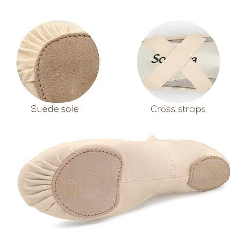 SD16 Bliss, Stretch Canvas Split Sole Ballet Shoes for Adults, Women, High Performance4