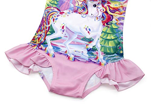 Jurebecia fato de banho de uma peça de roupa de banho feminino com padrão de unicórnio e tecido jove