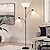 Luvkczc Floor Lamps for Living Room, 72" Tall Torchiere Floor Lamp with 8W Adjustable Reading Lights, Industrial Lamps for Living Room, Bedroom, Office, Black Tree Floor Lamp, 3 Bulbs Included
