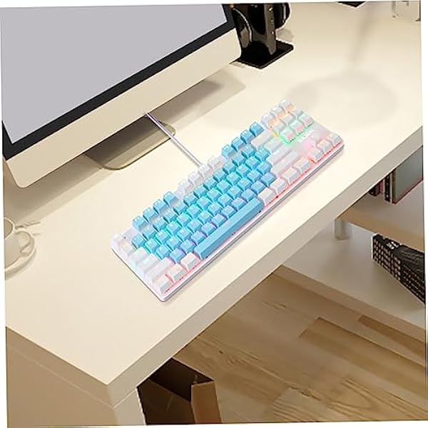UKCOCO Toetsenbord Bedrade Mechanische Toetsenbord PC Mechanische Toetsenbord Computer Toetsenborden Rgb Toetsenbord Rgb Backlight Toetsenbord Kantoor Toetsenbord Geen Haast Abs Blauw