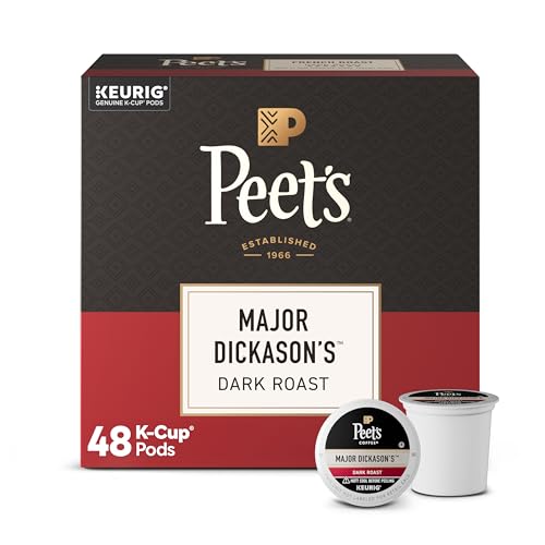 Peet's Coffee Coffee Pods, Dark Roast, Major Dickason's Blend, 48 K Cups