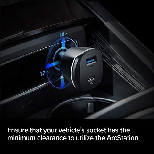PowerArc ArcStation 30W Fast USB C Car Charger 2 Port Adapter Power Delivery Charging compatible with Macbook Air iPad iPhone 12 Pro Max Mini 11 XS XR X 8 Plus SE 2020 Galaxy S20 Ultra Note 20 GoPro