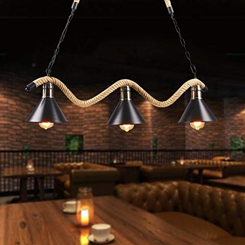 Lustre de style industriel avec finitions soignées en métal et chanvre véritable