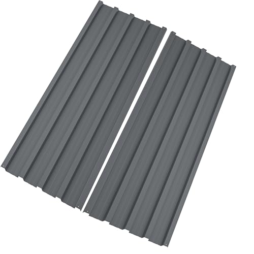 Corrugated Roofing Panels Galvanized Steel Roof Panels, L73.2×W16.77 Inch Heavy Duty Metal Roof Panels, Roof Protector for Garages, Sheds, Stables and Mobile Homes, Grey, 15PCS