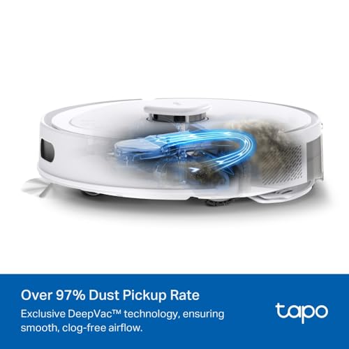 Tapo RV30 Max robotstofzuiger met dweilfunctie, 5300 Pa zuigkracht, LiDAR navigatie, Alexa spraakbediening, wit - Afbeelding 6