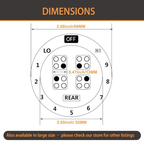 Image of 3-Pack MANWU 6 Stove dials Sticker for Burner cooktop hob Cooker top Oven Replacement Adhesive knob Symbols (Black Print ON Clear for Silver, White or Light Coloured Cooker Tops)