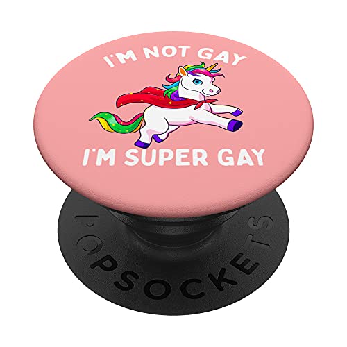 Bandiera LGBT Pride LGBTQ Io non sono gay sono gay super gay PopSockets PopGrip Intercambiabile