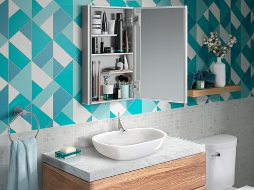 Kohler Maxstow Mirror Cabinet 15"x24"x3.56" (38.1cm x 60.96cm x 9.04cm), Dark Anodized Aluminum with Silver Coated Glass - Bathroom Cabinet with... - Image 5