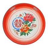 Plateaux ronds en émail pour aliments : adaptés à la plupart des événements, tels que mariages, réunions de famille, banquets, fêtes du printemps, nouvel an, etc
