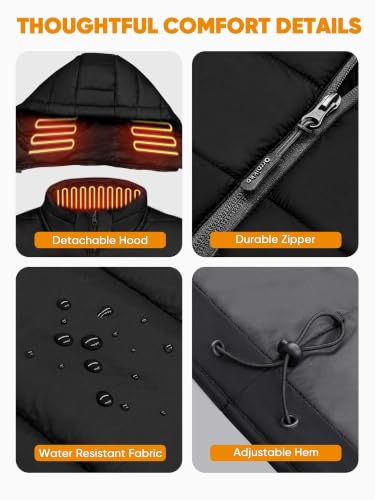 Image of [2026 All-New] Heated Vest Women - Detachable Heated Hood, With 7.4V 16000mAh Battery Pack, Womens Heated Vest