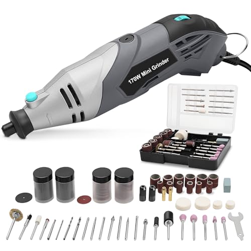 BLUEMARS 170W Rotary Tool Kit with 195PCS Accessories, Variable Speed 8000-35000RPM, Multifunction Tool for Grinding, Cutting, Sanding, Engraving, and Drilling, Ideal for Crafts and DIY Projects