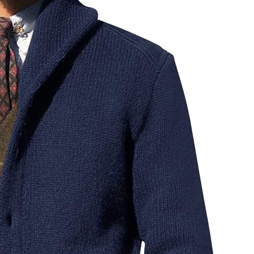 Shawl Collar Sweater for Men Solid Color Long Sleeve Knitted Cardigan Button Down Open Front Sweaters Cardigans3