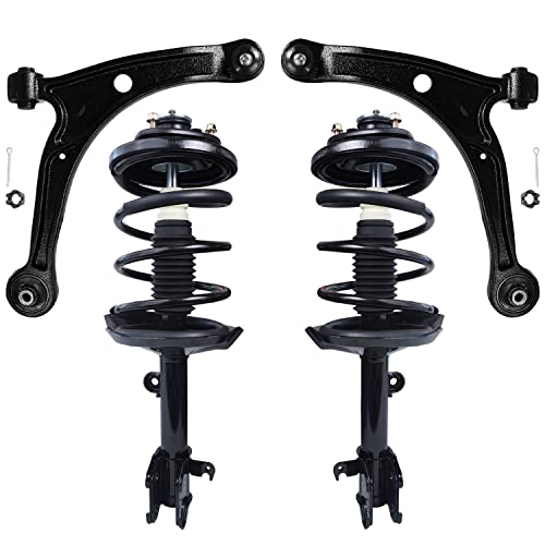 Image of Detroit Axle - Front 4pc End Suspension Kit for 03-06 Acura Mdx, 2 Struts & Coil Spring 2 Lower Control Arms w /Ball Joint 2003 2004 2005 2006 Replacement