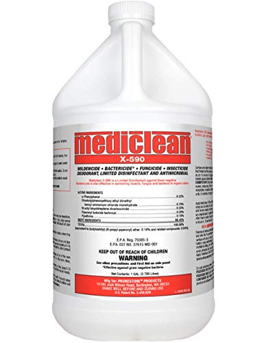PRORESTORE Mediclean X-590 Mildewcide, Bactericide, Fungicide, Insecticide, Limited Disinfectant, Antimicrobial, Insecticide, Deodorizer, Bed Bugs (4 pk)
