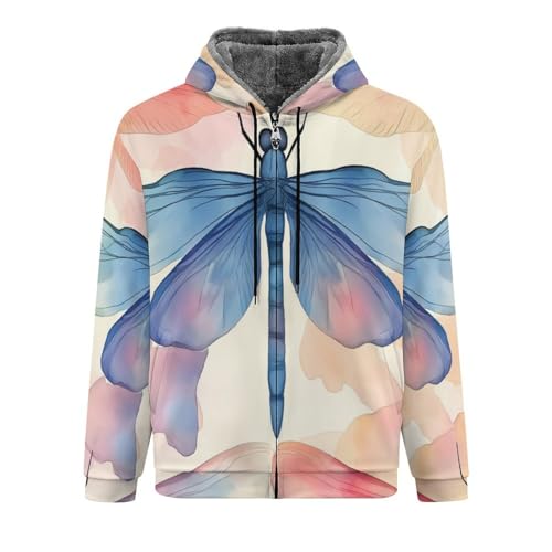 Veste polaire homme motif libellule veste décontractée chaude grande taille pour le travail - 3
