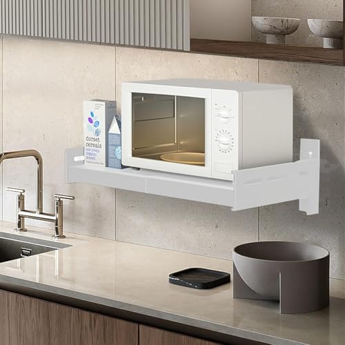 Estante para microondas ahorra espacio mueble de cocina de pared sin taladrar 5