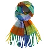 Bufandas a cuadros, Chales multicolores, más cálidos en el frío.