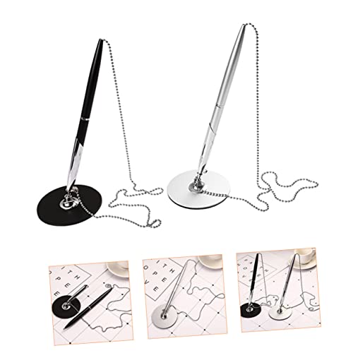 Stylo à signature fixe de table en métal 2pcs écriture fluide - 7