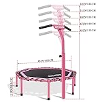 Newan 48" Fitness Trampoline with Adjustable Handle Bar, Silent Trampoline Bungee Rebounder Jumping Cardio Trainer Workout for Adults - Max Limit 330 lbs - Image 5