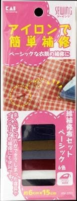 (Bulk purchase) KM3091 Cotton repair cloth set Basic 6 colors 6 cm x 12 pcs