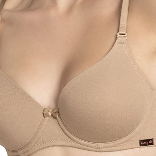 Image of Amante Every de Red Solid Underwired Lightly Padded Everyday Bra