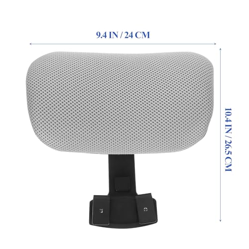 Appui-tête de chaise d'ordinateur réglable maille argenté