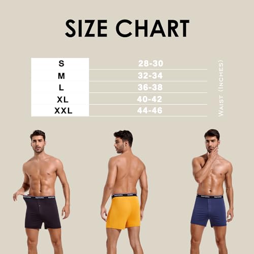 Expertoftio Boxers for Men Viscose from Bamboo Men's Underwear Boxer Shorts Breathable Mens Boxer, Loose Fit, Knit, 5 Pack, All Black, L