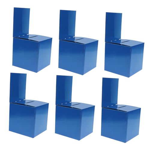 HOMSFOU 6pcs Paper Card Box Elegant Wedding Blessing Card Box for Messages Money Envelopes and Postcards for Weddings Graduations and Birthday Parties Design