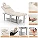 Heavy Duty Wide Stationary Massage Table Metal Frame PU Leather Spa Facial Professional Adjustable Massage Bed with Open-Chest & Headrest for Treatment Physical Therapy Tatoo Salon Equipment (Gray)