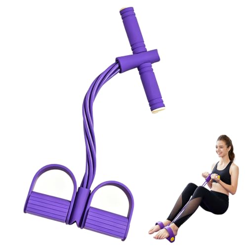 4-Tube Pedal Resistance Band Full Body Home Workout Trainer
