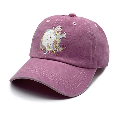 Nvjui Jufopl Girls' Cute Unicorn Hat, Adjustable Gift Baseball Cap For Kids Ages 3-11 Pink #TOP1