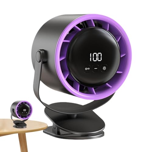 Senermter Ventilador de abrazadera para coche, ventilador de clip para dormitorio,Ventilador de circulación de carga de 6 pulgadas 100 velocidades - 4000 mAh Cargo por la turbina del aire para la