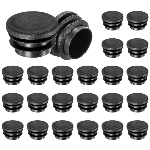 Image of M METERXITY 30 Pack Round Plastic Plug, OD 1.1 inch Furniture Tube Inserts Pipe Hole End Caps for Tubing Post /Glide Insert for Pipe Post /Table Chair Leg /Metal Tubing /Fence [Black]