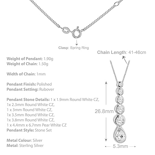 Cadena con colgante de plata para mujer Tuscany Silver 8.44.5310 925 4