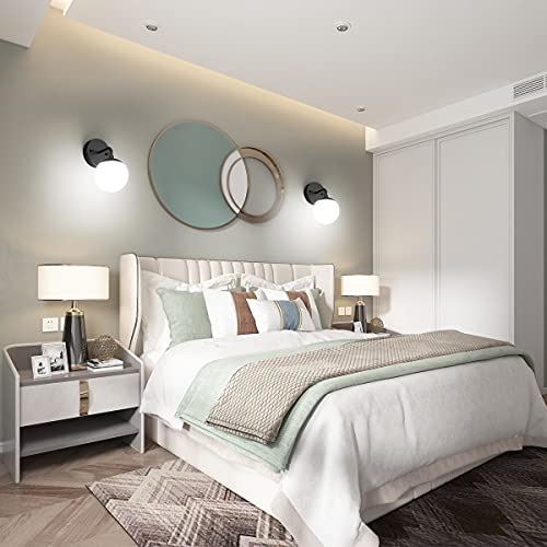 Tipace Black Wall Sconce 1 Light,Modern Globe Wall Light,Black Sconce Light For Restaurant Living Room Bedside Stairs Bathroom Mirror(6000K G9 Bulb Include) #TOP4