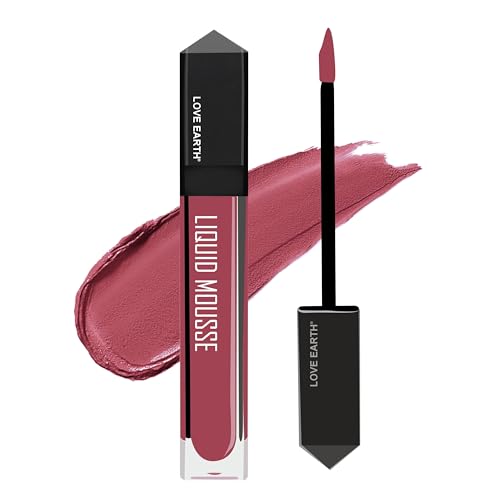 Image of Love Earth Liquid Mousse Lipstick - Berry Fizz Matte Finish | Lightweight, Non-Sticky, Non-Drying,Transferproof, Waterproof | Lasts Up to 12 hours with Vitamin E-6ml