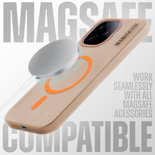 Image of Mr. Case Back Cover for iQOO Neo 10R 5G Sleek Frosted Translucent Back Only Compatible with Wireless Magnetic Accessories | Anti-Scratch Shockproof Phone Cover - Orange