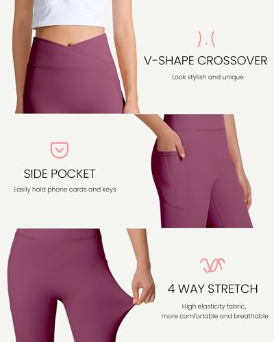 Image of JOCMIC Girls Athletic Leggings High Waist for Kids Yoga Dance Gym Pants with Pocket