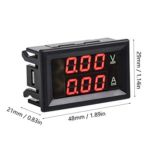 Image of Digital Voltmeter Ammeter 3 Digit DC 0-100V 50A /100A Voltmeter Ammeter Gauge LED Panel Red Blue(1)