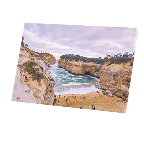 Plage dans une crique tableau grand format 90x60 cm