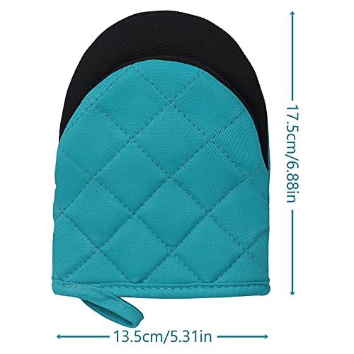 Goldmeet 1 par de luvas curtas de forno, mini luvas de silicone resistentes ao calor para cozinha de