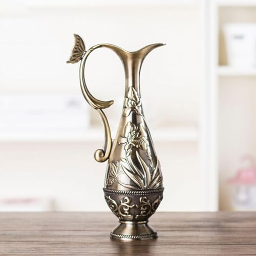 Vases géométriques en métal bronze sculpté pour fleurs - 5