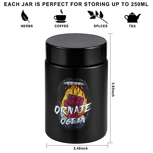 Ornate Ocean 4-Pack 250Ml Uv Glass Stash Jars - 4 Piece Set Multipurpose Storage Containers - Convenient Airtight Smell Free Screw Top Lid Jars Preserves And Secures Your Herbs (Purple) #TOP2