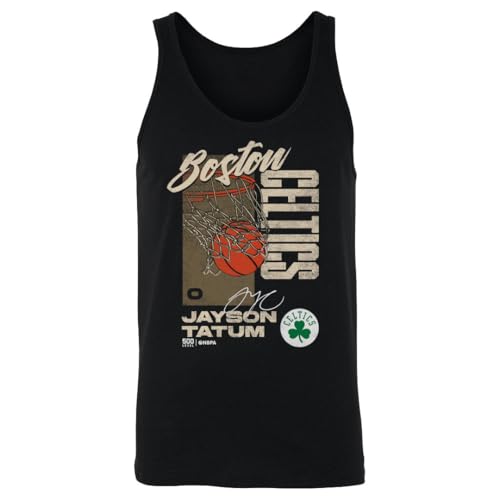 500 LEVEL Jayson Tatum Boston Celtics All Net Men's Tank Top (Black, Large)