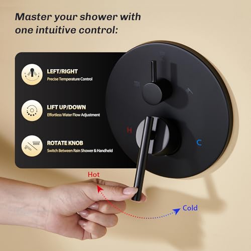 Matte Black Tub Shower Faucet Set with Valve,8" Bathtub Faucet Trim Kit by Chivina - Used condition - Image 7