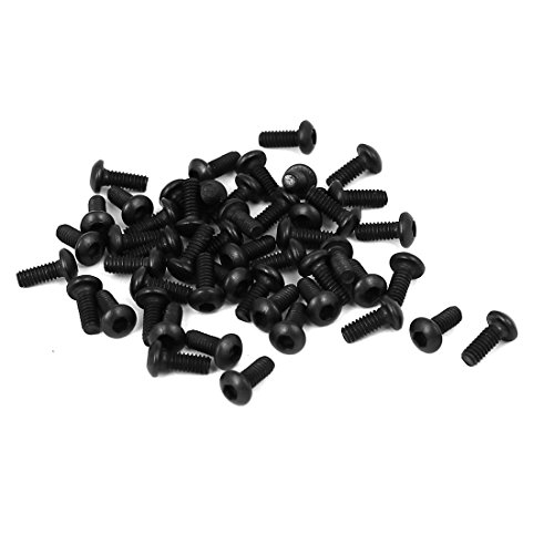 sourcing map 50pcs M2x5mm Metall Grad 10.9 Sechskant Schraube Kappe Knopf Kopf Bolzen de
