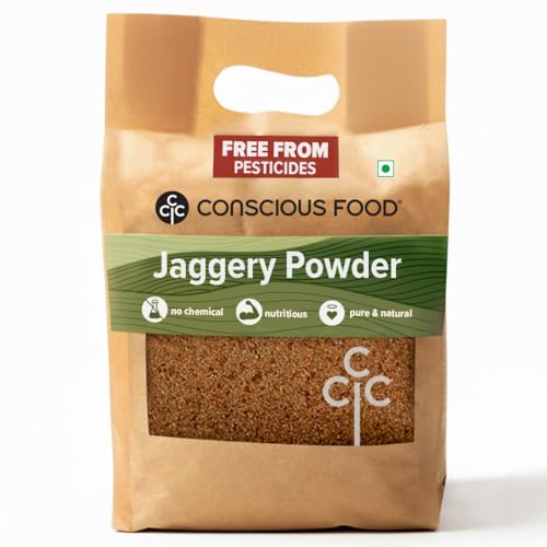 Image of Conscious Food Jaggery Powder | Certified Organic | Gur /Gud Powder | Value Pack | Jaggery Powder - 2 KG Pack of 4(500g x 4)